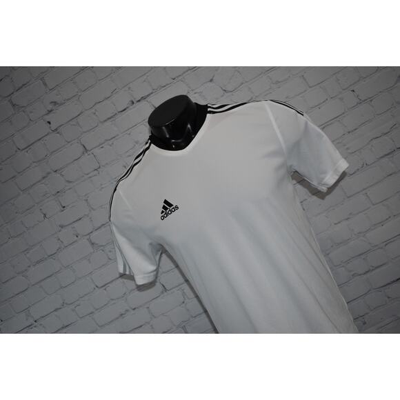 Adidas Gym Shirt Jersey Mens Size Medium Soccer PrimeGreen Polyester Performance - Picture 2 of 6